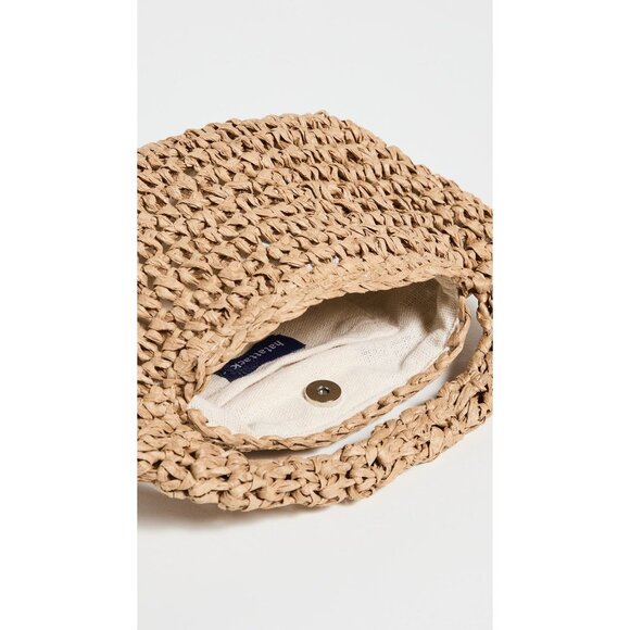 Hat Attack Micro Mini Slouch Bag in Toast New Womens Straw Beach Purse - Picture 4 of 14